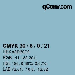 Color code: CMYK 30 / 8 / 0 / 21 | qconv.com