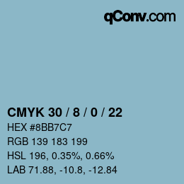 Color code: CMYK 30 / 8 / 0 / 22 | qconv.com