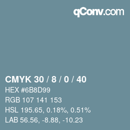 カラーコード: CMYK 30 / 8 / 0 / 40 | qconv.com