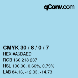 Color code: CMYK 30 / 8 / 0 / 7 | qconv.com