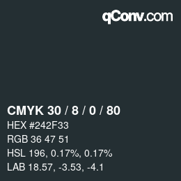 Color code: CMYK 30 / 8 / 0 / 80 | qconv.com