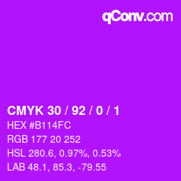 カラーコード: CMYK 30 / 92 / 0 / 1 | qconv.com