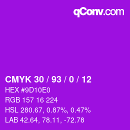 Color code: CMYK 30 / 93 / 0 / 12 | qconv.com