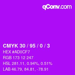 Farbcode: CMYK 30 / 95 / 0 / 3 | qconv.com