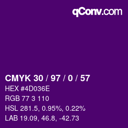 Código de color: CMYK 30 / 97 / 0 / 57 | qconv.com