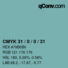 Color code: CMYK 31 / 0 / 0 / 31 | qconv.com