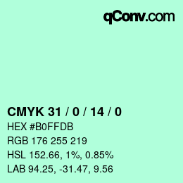 Color code: CMYK 31 / 0 / 14 / 0 | qconv.com