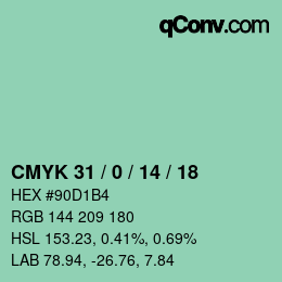 Color code: CMYK 31 / 0 / 14 / 18 | qconv.com