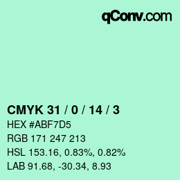 カラーコード: CMYK 31 / 0 / 14 / 3 | qconv.com