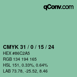 Código de color: CMYK 31 / 0 / 15 / 24 | qconv.com