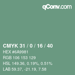 Código de color: CMYK 31 / 0 / 16 / 40 | qconv.com