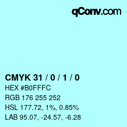 Color code: CMYK 31 / 0 / 1 / 0 | qconv.com