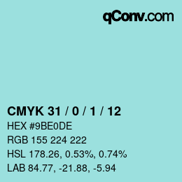Color code: CMYK 31 / 0 / 1 / 12 | qconv.com