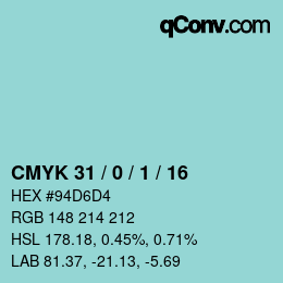 Color code: CMYK 31 / 0 / 1 / 16 | qconv.com