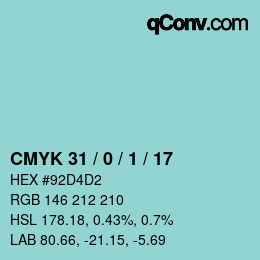 Color code: CMYK 31 / 0 / 1 / 17 | qconv.com