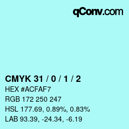 Color code: CMYK 31 / 0 / 1 / 2 | qconv.com