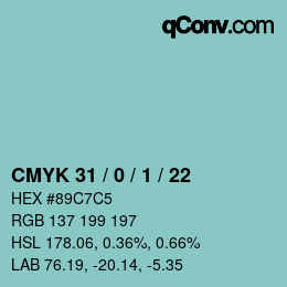 Color code: CMYK 31 / 0 / 1 / 22 | qconv.com