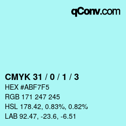 カラーコード: CMYK 31 / 0 / 1 / 3 | qconv.com