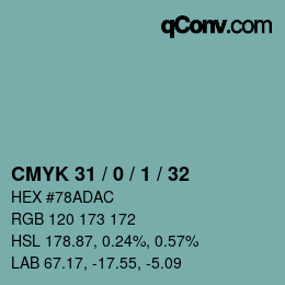 Color code: CMYK 31 / 0 / 1 / 32 | qconv.com