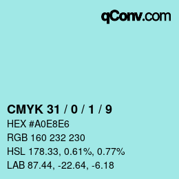 カラーコード: CMYK 31 / 0 / 1 / 9 | qconv.com