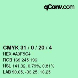 Color code: CMYK 31 / 0 / 20 / 4 | qconv.com