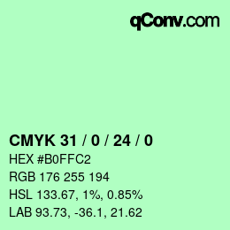 Color code: CMYK 31 / 0 / 24 / 0 | qconv.com