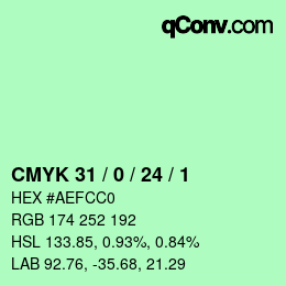 カラーコード: CMYK 31 / 0 / 24 / 1 | qconv.com