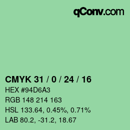 Color code: CMYK 31 / 0 / 24 / 16 | qconv.com