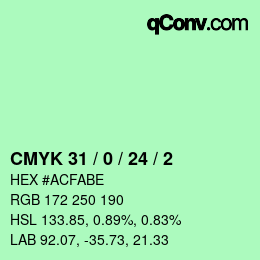 Color code: CMYK 31 / 0 / 24 / 2 | qconv.com