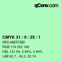 Color code: CMYK 31 / 0 / 25 / 1 | qconv.com