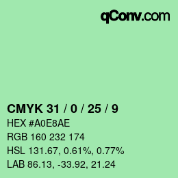 Color code: CMYK 31 / 0 / 25 / 9 | qconv.com