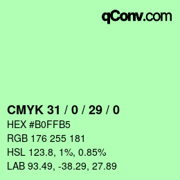 Color code: CMYK 31 / 0 / 29 / 0 | qconv.com
