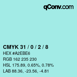 Color code: CMYK 31 / 0 / 2 / 8 | qconv.com