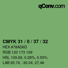 Color code: CMYK 31 / 0 / 37 / 32 | qconv.com