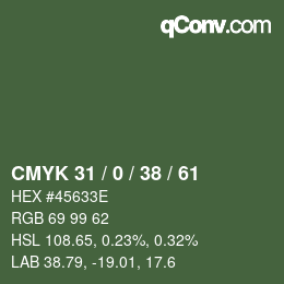 Código de color: CMYK 31 / 0 / 38 / 61 | qconv.com