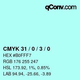 Color code: CMYK 31 / 0 / 3 / 0 | qconv.com