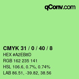 Color code: CMYK 31 / 0 / 40 / 8 | qconv.com