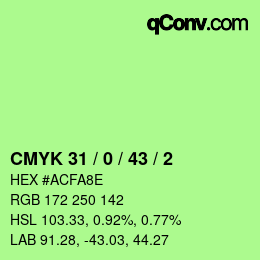 Farbcode: CMYK 31 / 0 / 43 / 2 | qconv.com