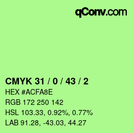 Farbcode: CMYK 31 / 0 / 43 / 2 | qconv.com