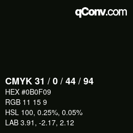 Color code: CMYK 31 / 0 / 44 / 94 | qconv.com