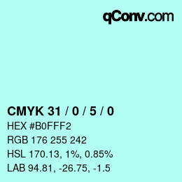 Color code: CMYK 31 / 0 / 5 / 0 | qconv.com