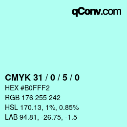 Color code: CMYK 31 / 0 / 5 / 0 | qconv.com