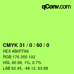 Color code: CMYK 31 / 0 / 60 / 0 | qconv.com