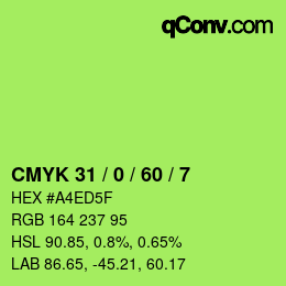 Color code: CMYK 31 / 0 / 60 / 7 | qconv.com