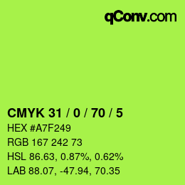 Código de color: CMYK 31 / 0 / 70 / 5 | qconv.com