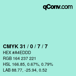 Color code: CMYK 31 / 0 / 7 / 7 | qconv.com