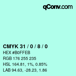 Color code: CMYK 31 / 0 / 8 / 0 | qconv.com
