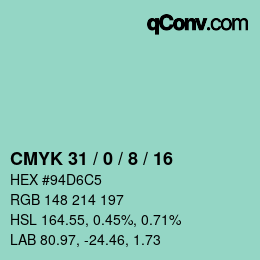 Color code: CMYK 31 / 0 / 8 / 16 | qconv.com
