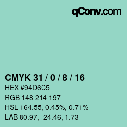 Color code: CMYK 31 / 0 / 8 / 16 | qconv.com