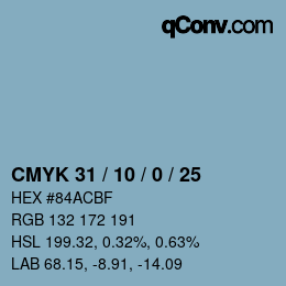 Color code: CMYK 31 / 10 / 0 / 25 | qconv.com